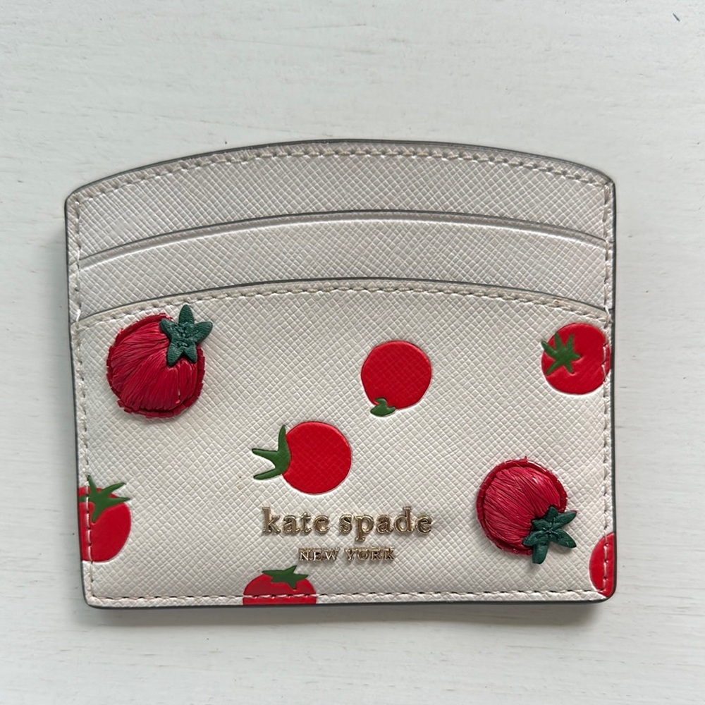 Kate Spade White and Red Tomato Card Holder